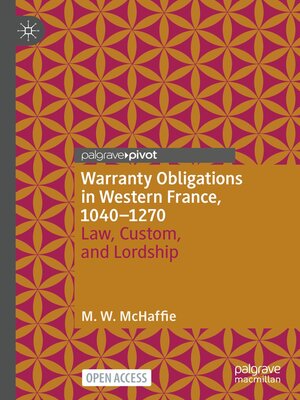 cover image of Warranty Obligations in Western France, 1040–1270